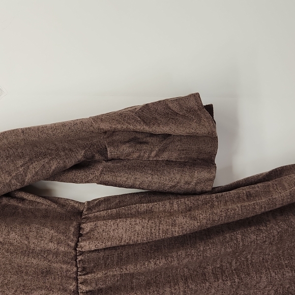 REBORN J dress ruffled sleeves and hem brown heathered NWOT - Picture 3 of 6